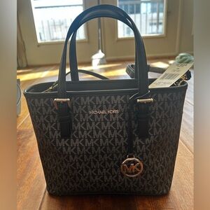 Michael Kors Jet Set Travel Extra-Small Logo Top-Zip Tote Bag